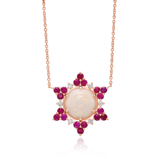 SWEETIE NECKLACE IN OPAL AND RUBY